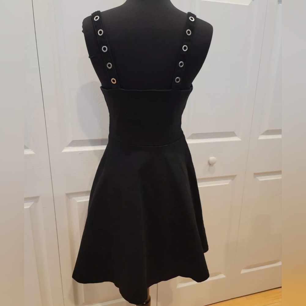 Dolls kill punk goth black silver grommet Jawbreaker wild west eyelet dress XS S - Picture 3 of 8